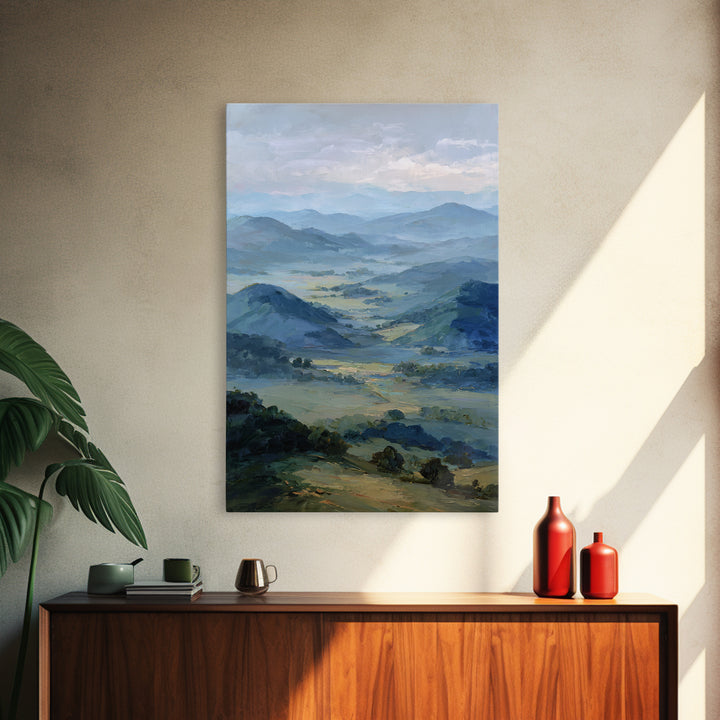Soft Romantic Landscape Framed Canvas Print, Above Bed Art, Wall Art, Bedroom Decor, Oil Painting, Serenity, Digital Print, ABA-2x3-25