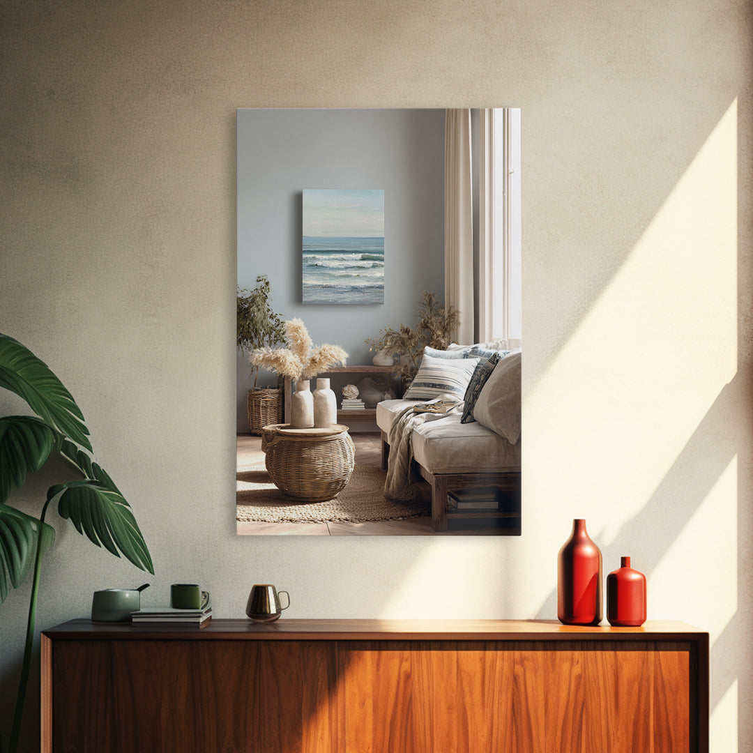 Serene Ocean Tide Seen from Above Canvas Print, Above Bed Art, Wall Decor, Bedroom Decor, Fine Art, Serenity, Apartment Decor, ABA-2x3-29