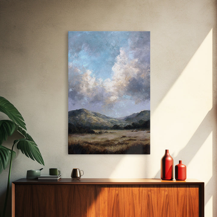 Soft Romantic Landscape Canvas Print, Above Bed Art, Mid Century Modern, Bedroom Decor, Fine Art, Serenity, Horizontal Wall Art, ABA-2x3-49