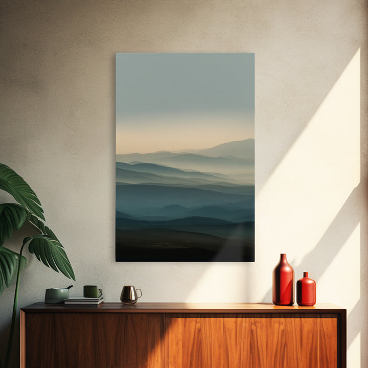 Soft Alpine Horizon Framed Canvas Print, Above Bed Art, Gallery Decor, Bedroom Decor, Fine Art, Serenity, Wall Art, Wall Decor, ABA-2x3-56