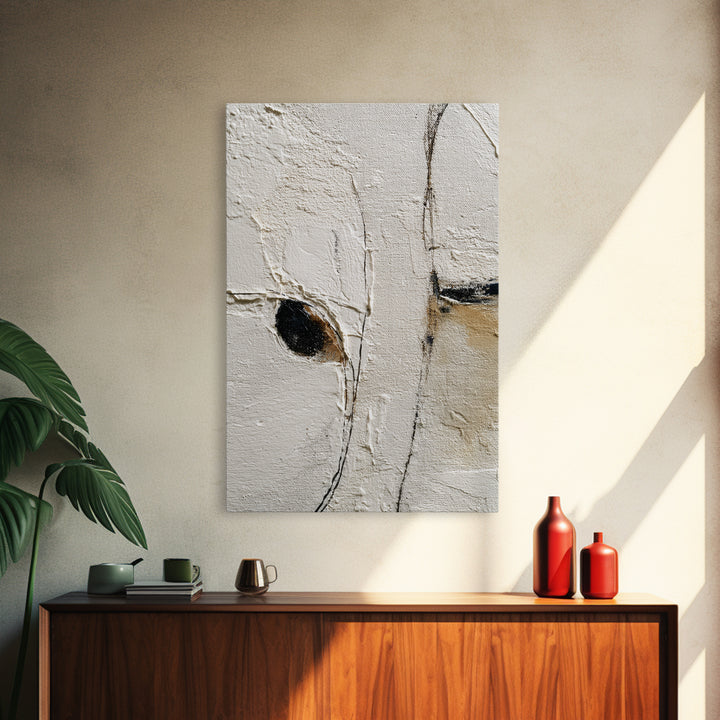 Minimal Two Figure Line Drawing Framed Canvas Print, Above Bed Art, Room Decor, Bedroom Decor, Oil Painting, Serenity, ABA-2x3-64