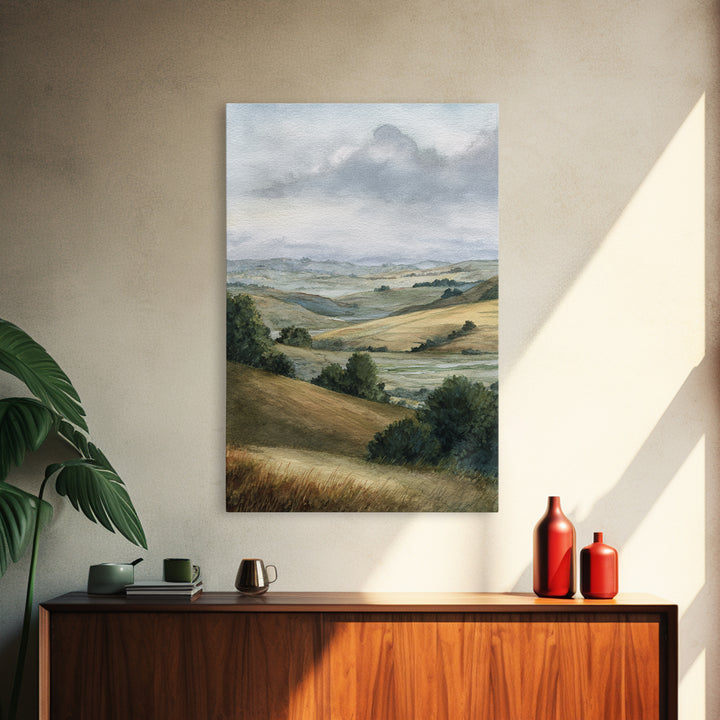 Soft Romantic Landscape Framed Canvas Print, Above Bed Art, Textured Wall Art, Bedroom Decor, Fine Art, Serenity, Western Decor, ABA-2x3-73