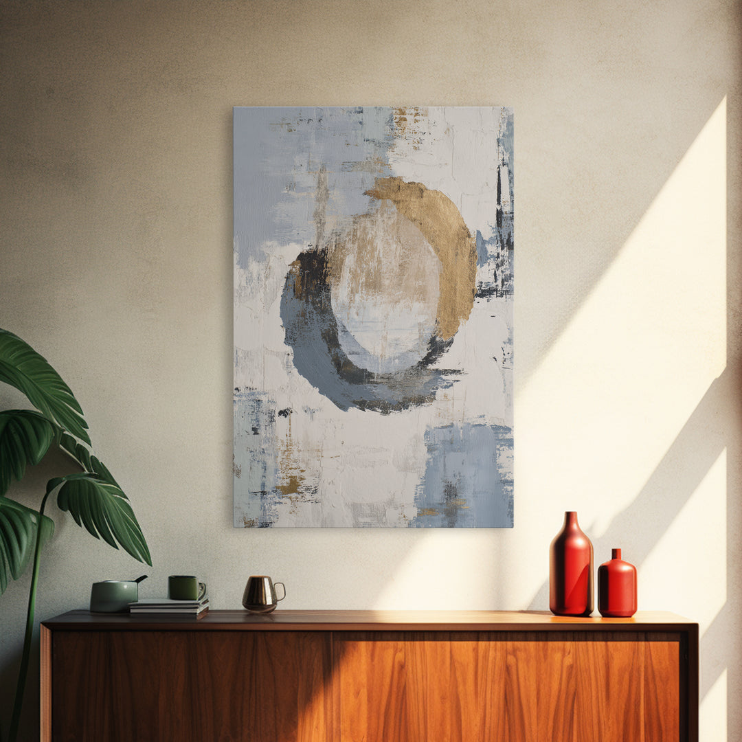 Japandi Ink Shapes Framed Canvas Print, Above Bed Art, Digital Art, Bedroom Decor, Abstract Art, Serenity, Living Room Decor, ABA-2x3-74