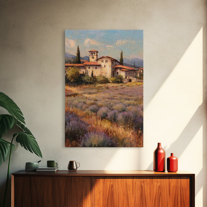 Oversized Lavender Field Framed Canvas Print, Above Bed Art, Dorm Decor, Bedroom Decor, Fine Art, Serenity, Dopamine Decor, ABA-2x3-75