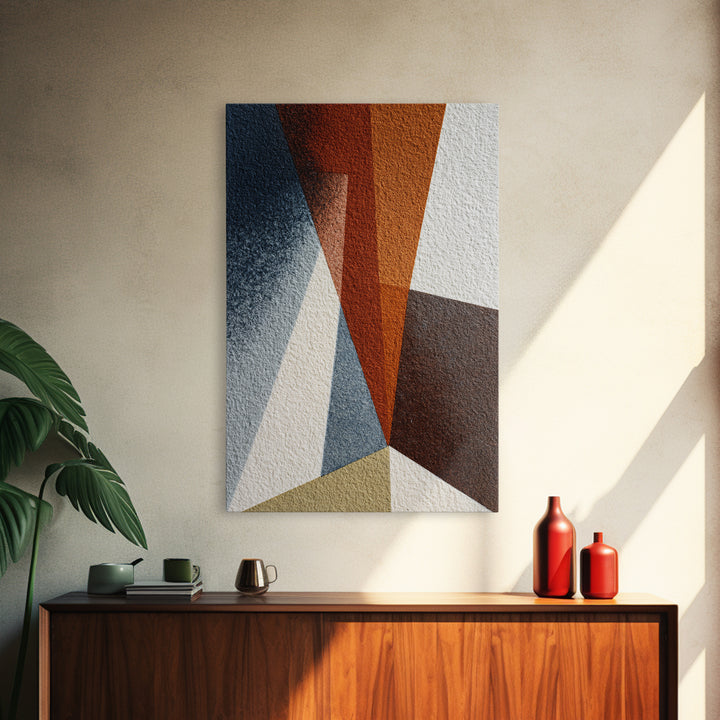 Abstract Sunrise Geometry Framed Canvas Print, Above Bed Art, Living Room Decor, Bedroom Decor, Abstract Art, Serenity, ABA-2x3-76