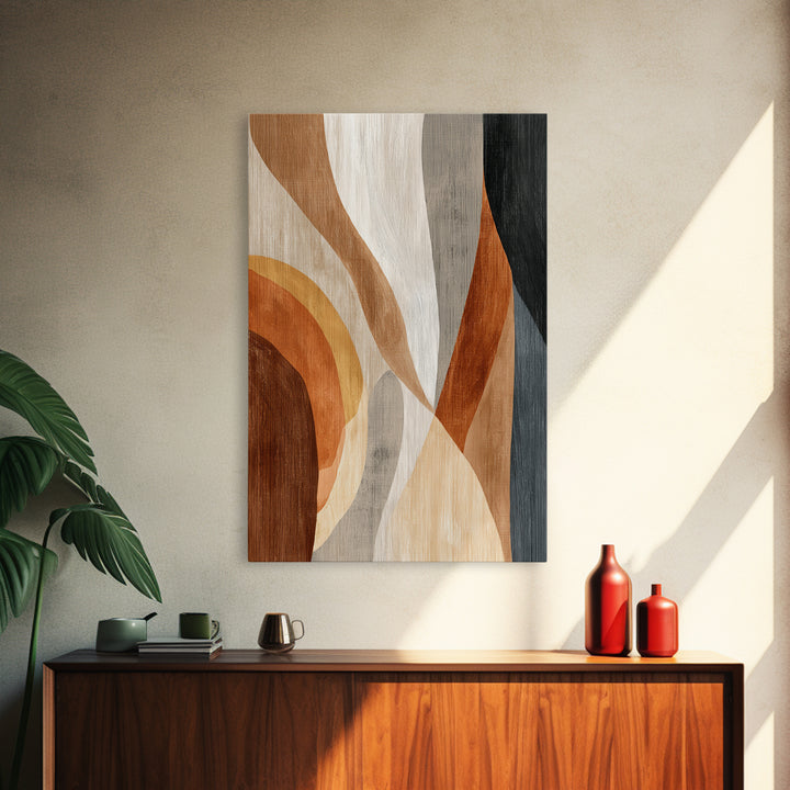 Warm Taupe Abstract Waves Canvas Print, Above Bed Art, Boho Wall Art, Bedroom Decor, Abstract Art, Serenity, Above Bed Decor, ABA-2x3-95