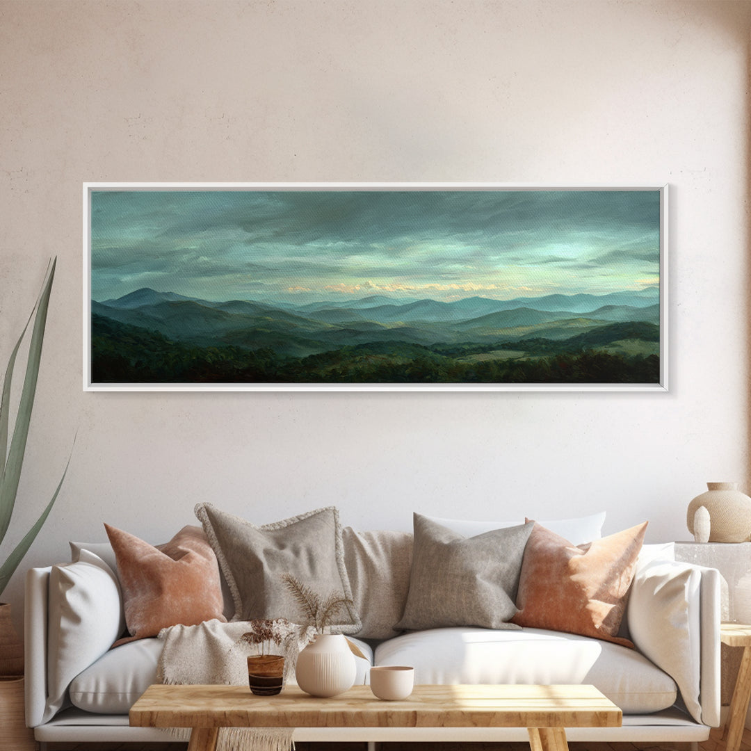 Soft Romantic Landscape Canvas Print, Above Bed Art, Living Room Decor, Bedroom Decor, Oil Painting, Serenity 233, ABA-3x1-33