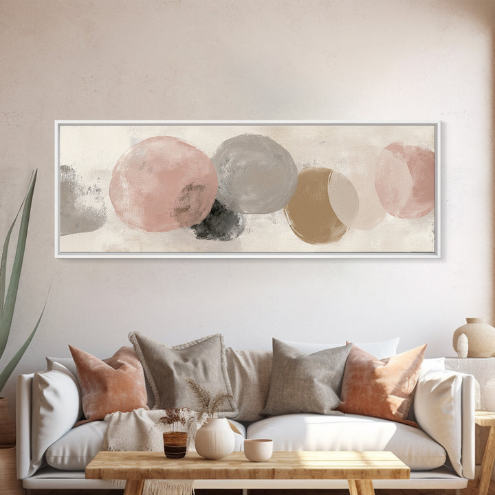 Japandi Ink Shapes Canvas Print, Above Bed Art, Dorm Decor, Bedroom Decor, Serenity, Dopamine Decor, Japanese Wall Art, ABA-3x1-34