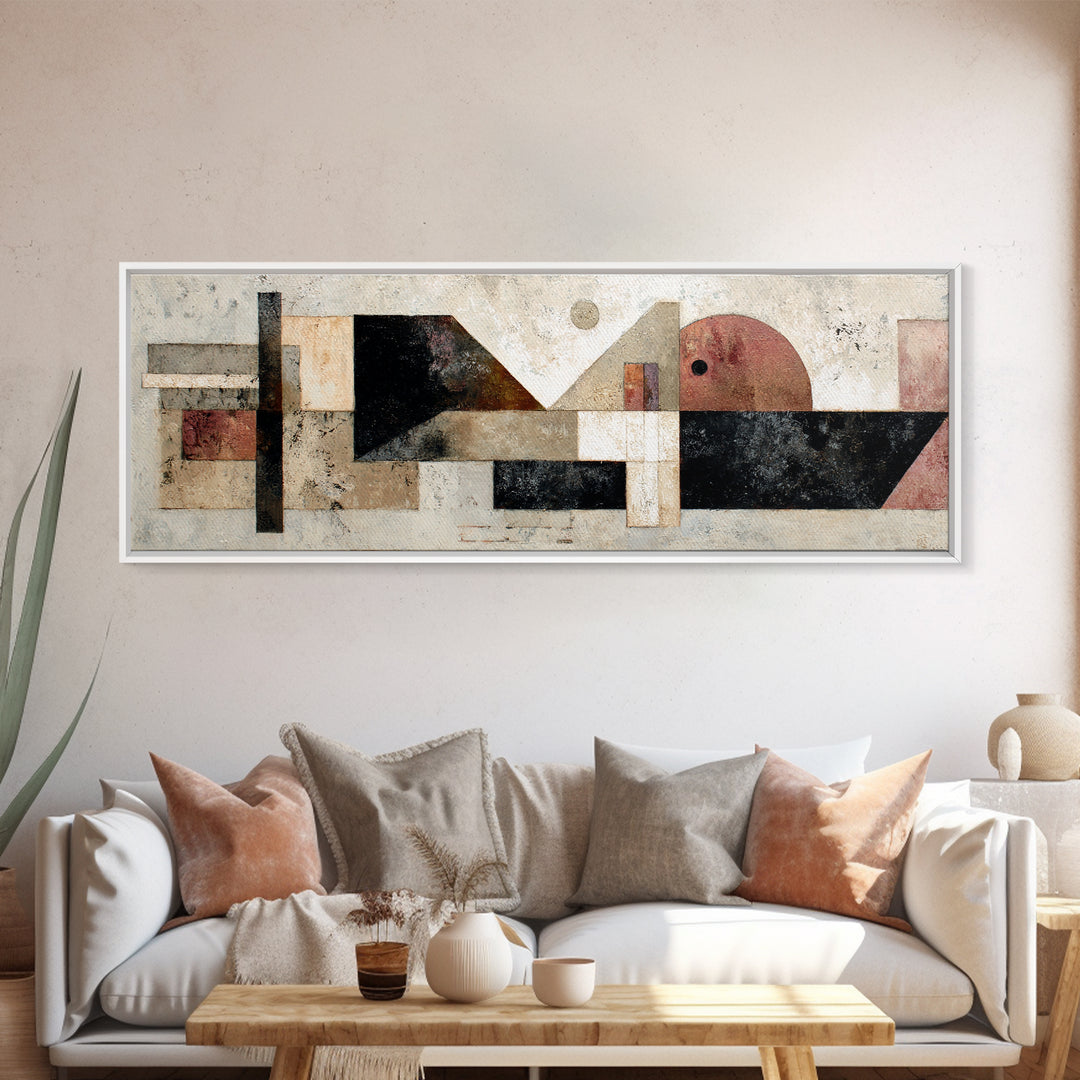 Abstract Sunrise Geometry Canvas Print, Above Bed Art, Above Bed Decor, Bedroom Decor, Fine Art, Serenity, Minimalist Decor, ABA-3x1-36