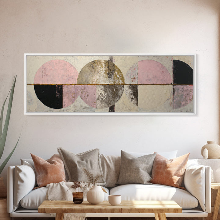 Neutral Abstract Arches Framed Canvas Print, Above Bed Art, Bedroom Decor, Abstract Art, Serenity, Textured Wall Art, ABA-3x1-68