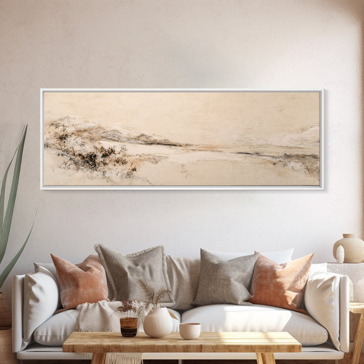 Minimal Two Figure Line Drawing Framed Canvas Print, Above Bed Art, Wall Art, Bedroom Decor, Fine Art, Serenity, Digital Print, ABA-3x1-72