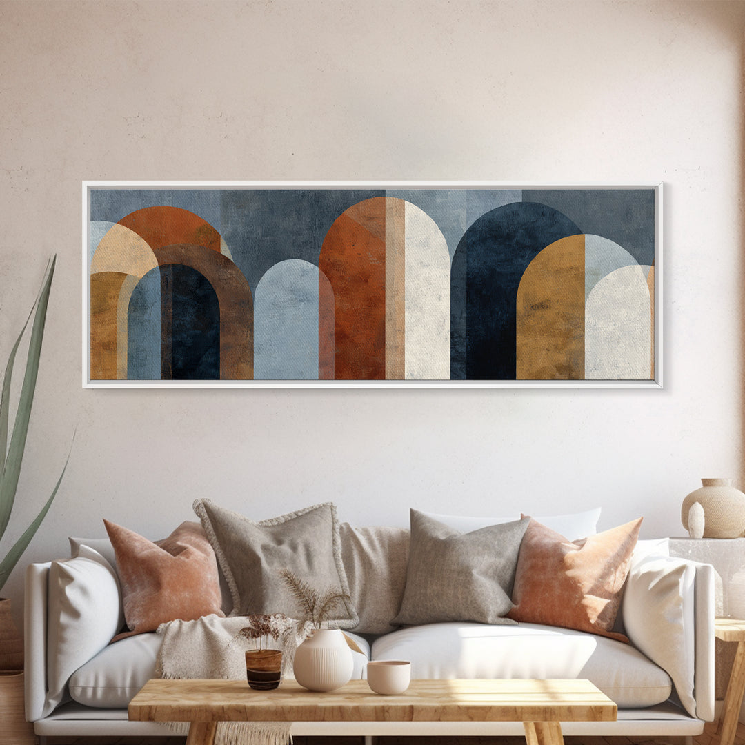 Neutral Abstract Arches Canvas Print, Above Bed Art, Wall Art Prints, Bedroom Decor, Fine Art, Serenity, Boho Wall Art, ABA-3x1-92