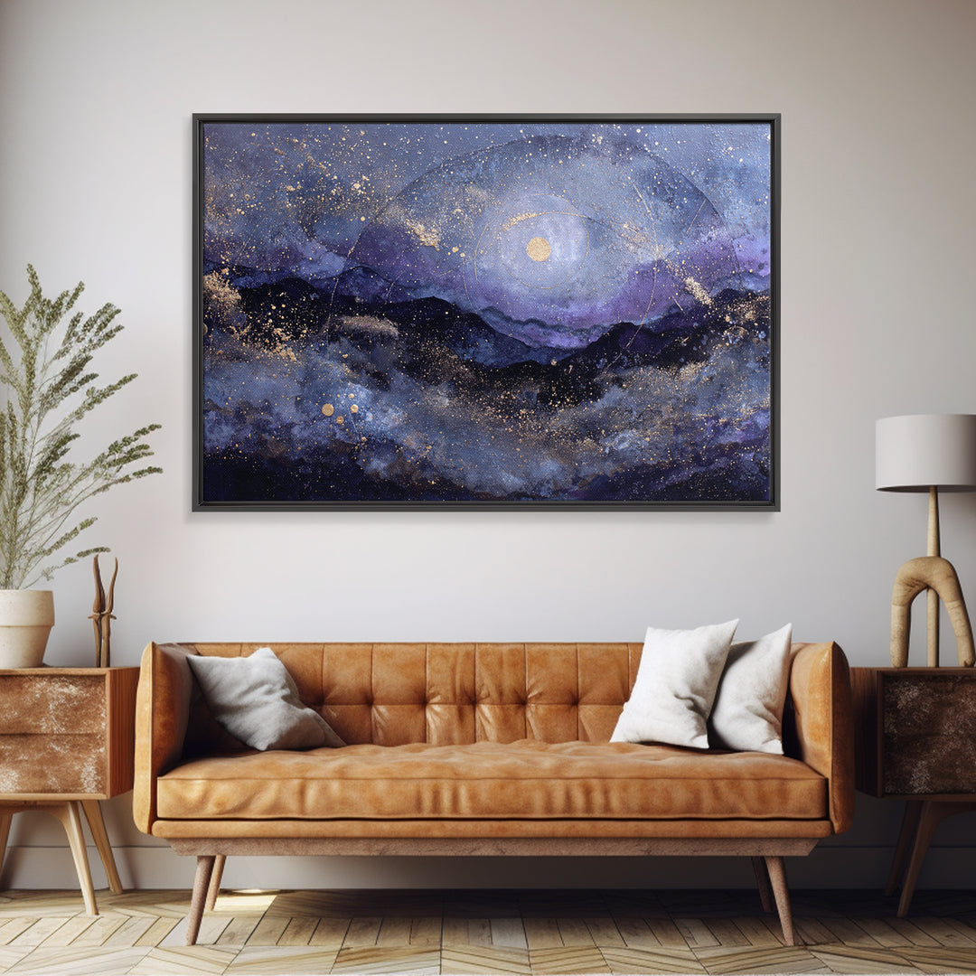 Subtle Celestial Scene Canvas Print, Above Bed Art, Whimsical Decor, Bedroom Decor, Fine Art, Serenity, Bedroom Wall Decor, ABA-3x2-17