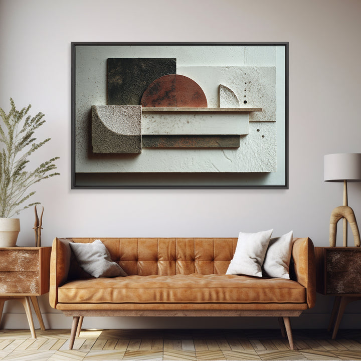 Abstract Sunrise Geometry Framed Canvas Print, Above Bed Art, Living Room Decor, Bedroom Decor, Abstract Art, Serenity, ABA-3x2-24