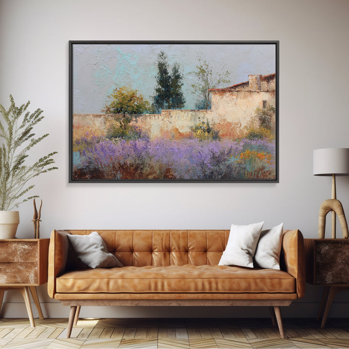 Oversized Lavender Field Framed Canvas Print, Above Bed Art, Room Decor, Bedroom Decor, Oil Painting, Serenity, Large Wall Art, ABA-3x2-47