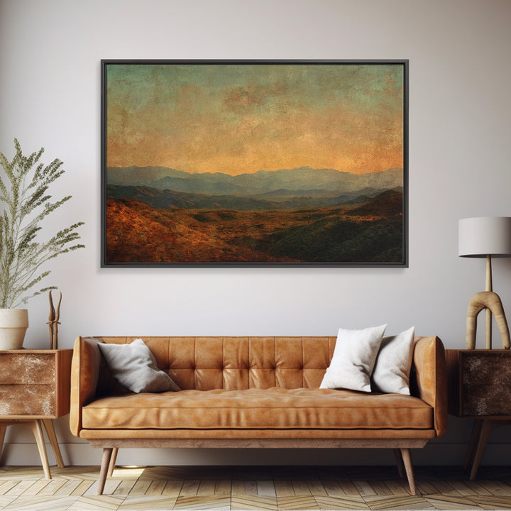 Dreamy Desert Sunset Framed Canvas Print, Above Bed Art, Art Print, Bedroom Decor, Fine Art, Serenity, Dorm Decor, ABA-3x2-59