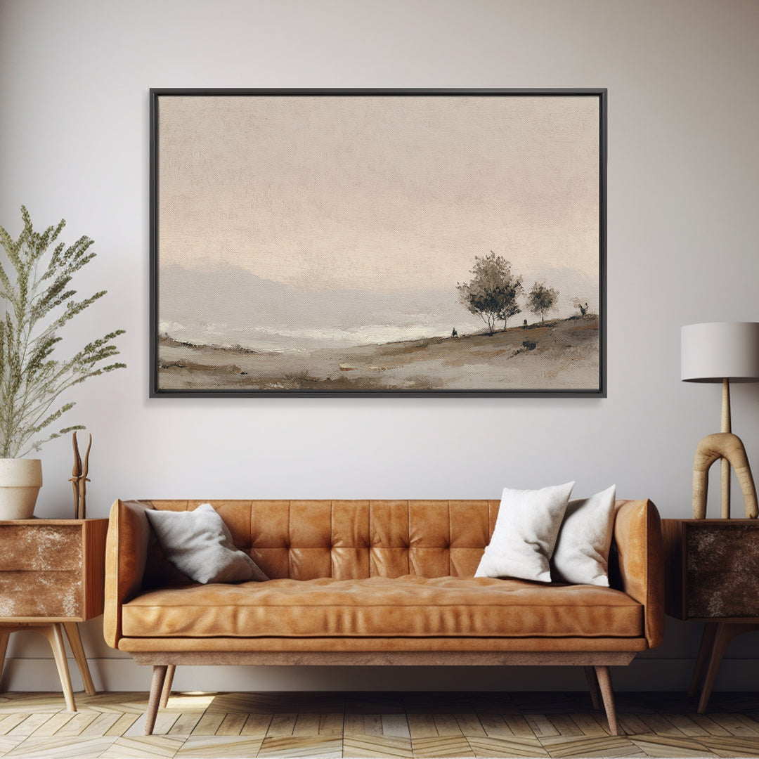 Minimal Two Figure Line Drawing Framed Canvas Print, Above Bed Art, Above Bed Decor, Bedroom Decor, Fine Art, Serenity, ABA-3x2-60