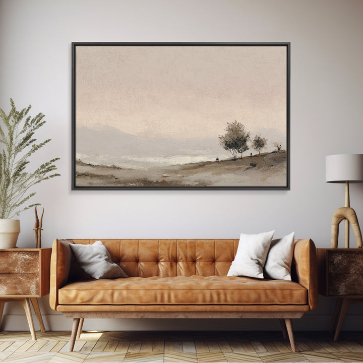 Minimal Two Figure Line Drawing Framed Canvas Print, Above Bed Art, Above Bed Decor, Bedroom Decor, Fine Art, Serenity, ABA-3x2-60