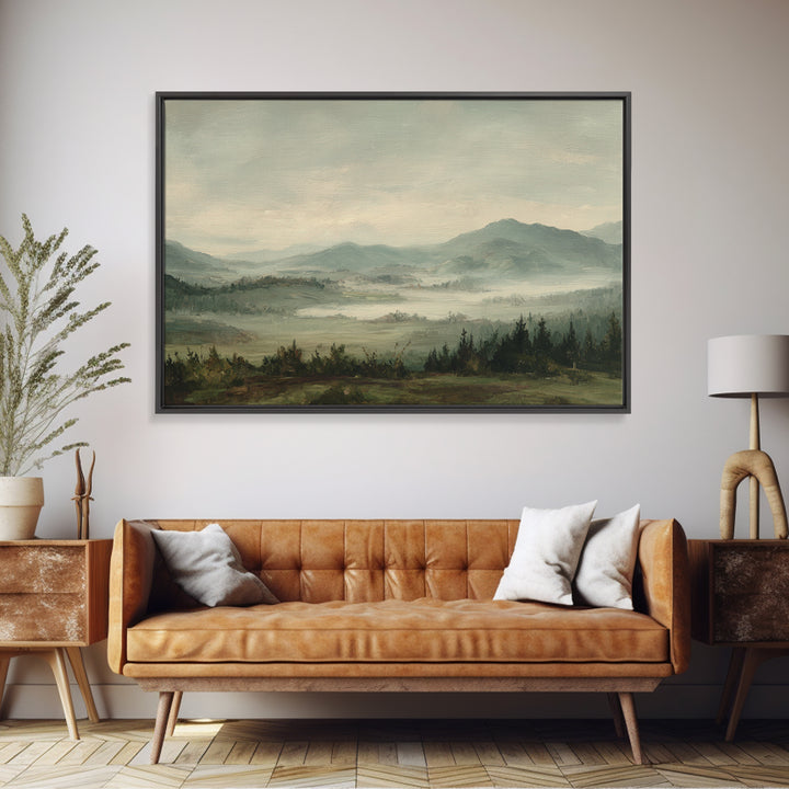 Soft Romantic Landscape Framed Canvas Print, Above Bed Art, Boho Decor, Bedroom Decor, Fine Art, Serenity, Statement Artwork, ABA-3x2-69