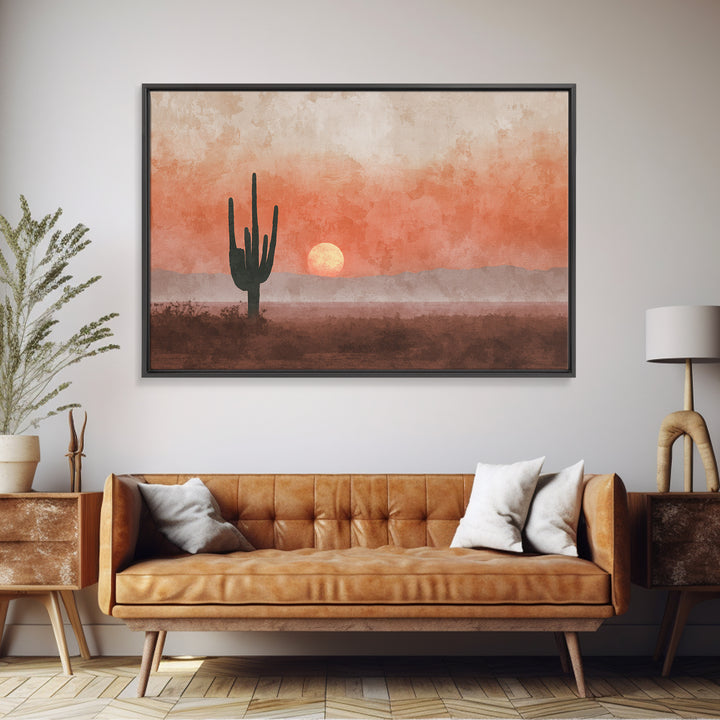 Dreamy Desert Sunset Canvas Print, Above Bed Art, Wall Art, Bedroom Decor, Oil Painting, Serenity, Apartment Decor, ABA-3x2-83