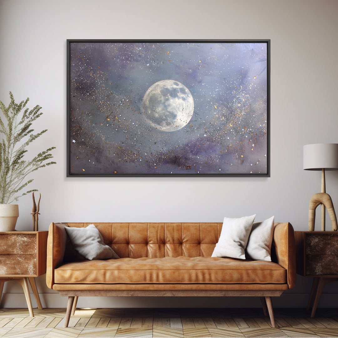Subtle Celestial Scene Canvas Print, Above Bed Art, 3 Piece Wall Art, Bedroom Decor, Oil Painting, Serenity, Textured Painting, ABA-3x2-89
