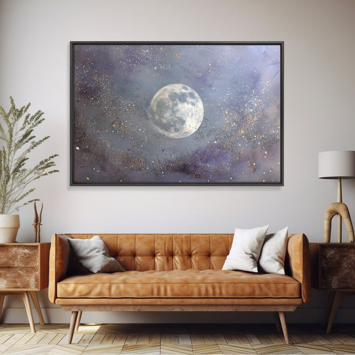 Subtle Celestial Scene Canvas Print, Above Bed Art, 3 Piece Wall Art, Bedroom Decor, Oil Painting, Serenity, Textured Painting, ABA-3x2-89