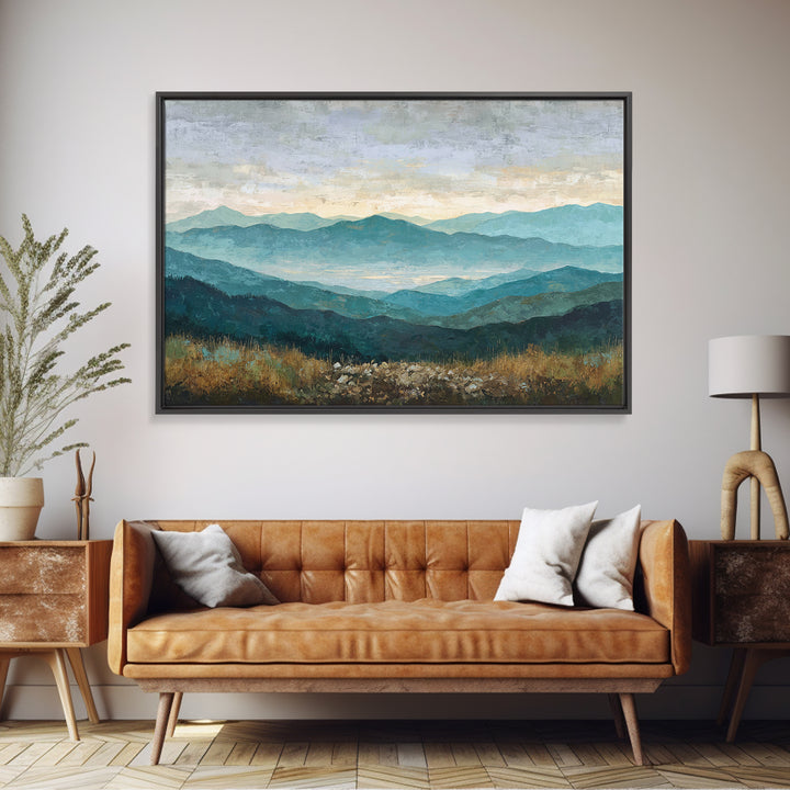 Soft Romantic Landscape Canvas Print, Above Bed Art, Bedroom Wall Decor, Bedroom Decor, Oil Painting, Serenity, ABA-3x2-93
