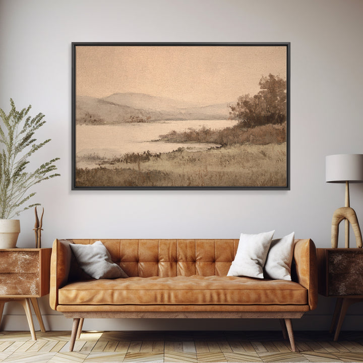 Japandi Ink Shapes Canvas Print, Above Bed Art, Japanese Wall Art, Bedroom Decor, Serenity, Neutral Decor, Modern Decor, ABA-3x2-94