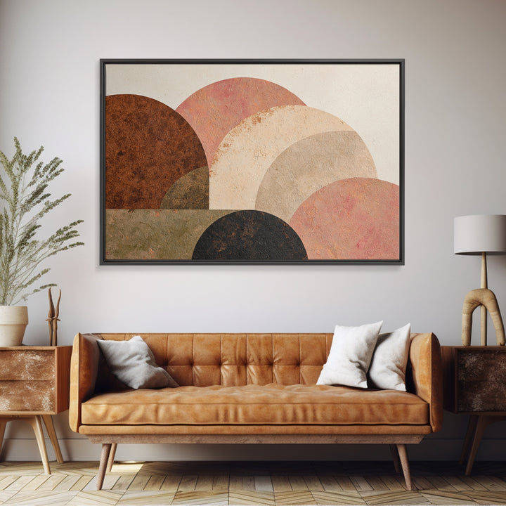 Abstract Sunrise Geometry Framed Canvas Print, Above Bed Art, Art Print, Bedroom Decor, Abstract Art, Serenity, Dorm Decor, ABA-3x2-96