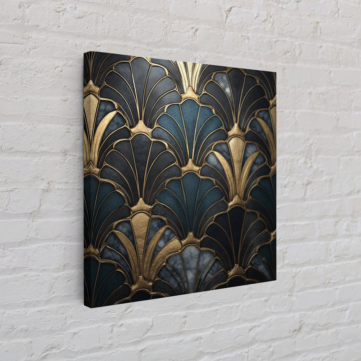 Fan Shaped Shell Motif Canvas Print, Art Deco Art, Decor, Living Room Decor, Abstract Art, Glamour, Apartment Decor, ADA-1x1-20