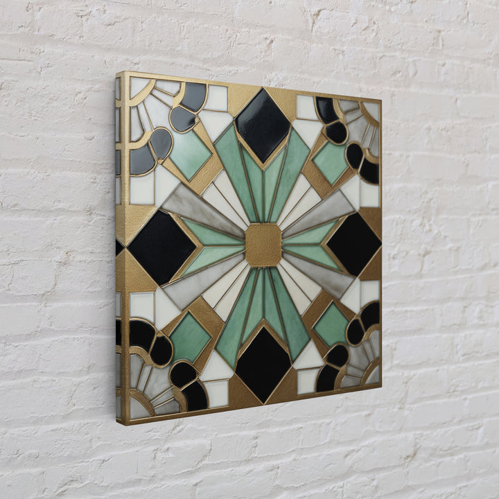 Black and Gold Sunburst Pattern Canvas Print, Art Deco Art, Gallery Wall Art, Living Room Decor, Fine Art, Glamour, ADA-1x1-26