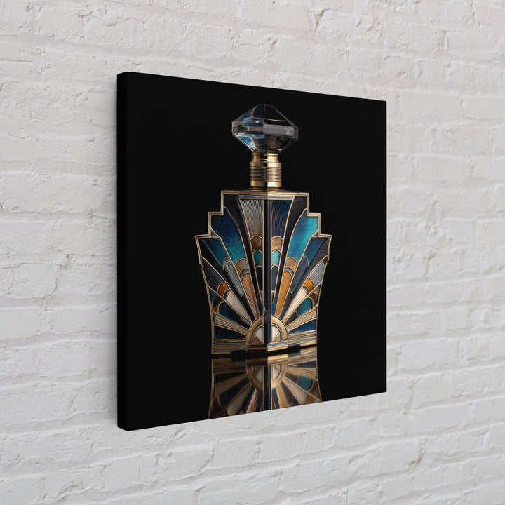 Ornate Perfume Bottle Framed Canvas Print, Art Deco Art, Downloadable Art, Living Room Decor, Fine Art, Glamour, ADA-1x1-34