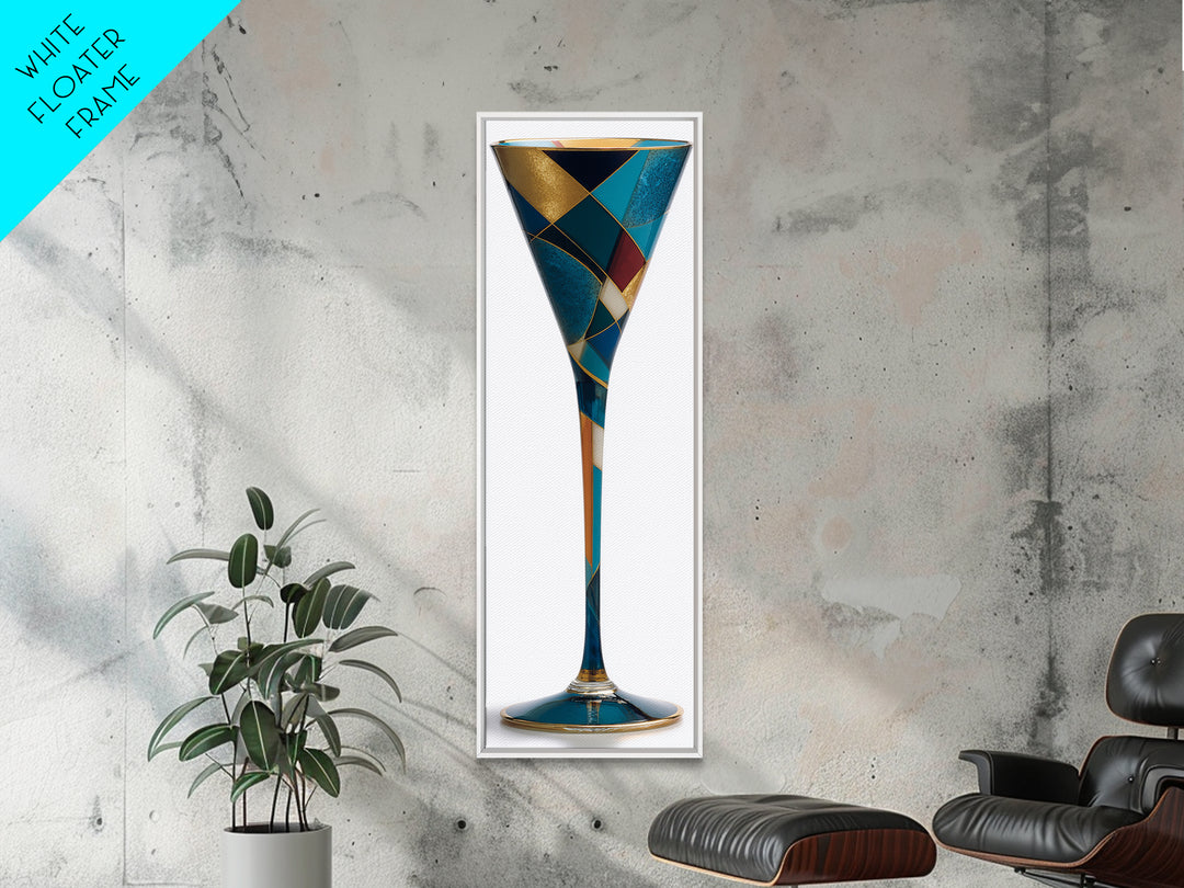 Luxury Cocktail Glass Canvas Print, Art Deco Art, Decor, Living Room Decor, Abstract Art, Glamour, Apartment Decor, ADA-1x3-65