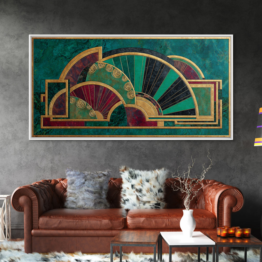 Deco Doorway Study Framed Canvas Print, Art Deco Art, Art, Living Room Decor, Fine Art, Glamour, Art Nouveau, Abstract Art, ADA-2x1-83