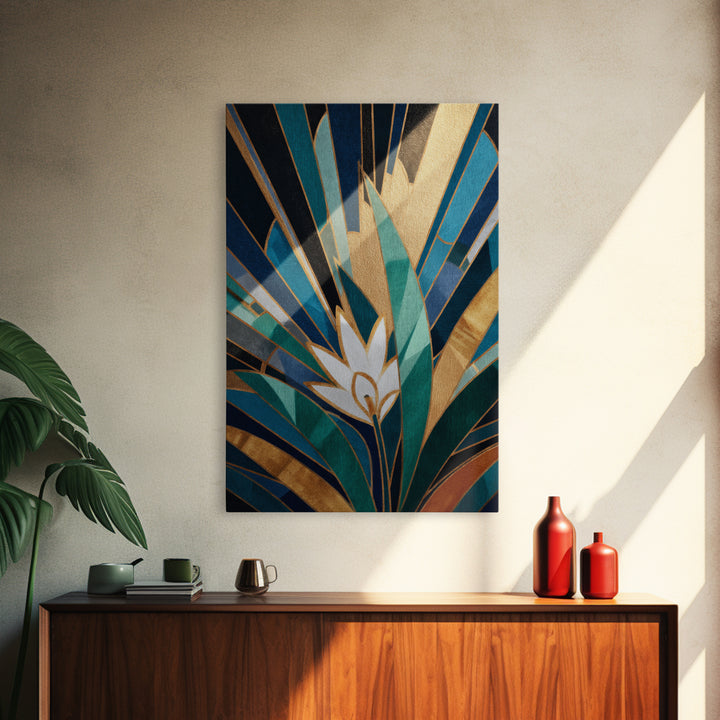 Tropical Hotel Facade Canvas Print, Art Deco Art, Art Print, Living Room Decor, Oil Painting, Glamour, Printable Art, ADA-2x3-72