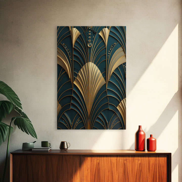 Tropical Hotel Facade Canvas Print, Art Deco Art, Apartment Decor, Living Room Decor, Fine Art, Glamour, Gallery Decor, ADA-2x3-96