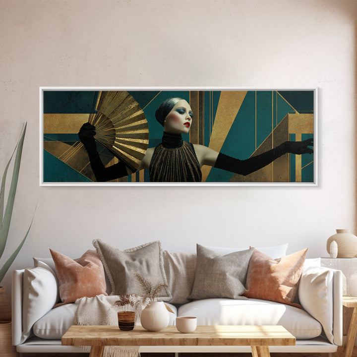 Glamorous 1920s Woman Canvas Print, Art Deco Art, Downloadable Art, Living Room Decor, Fine Art, Glamour, Contemporary Art, ADA-3x1-65
