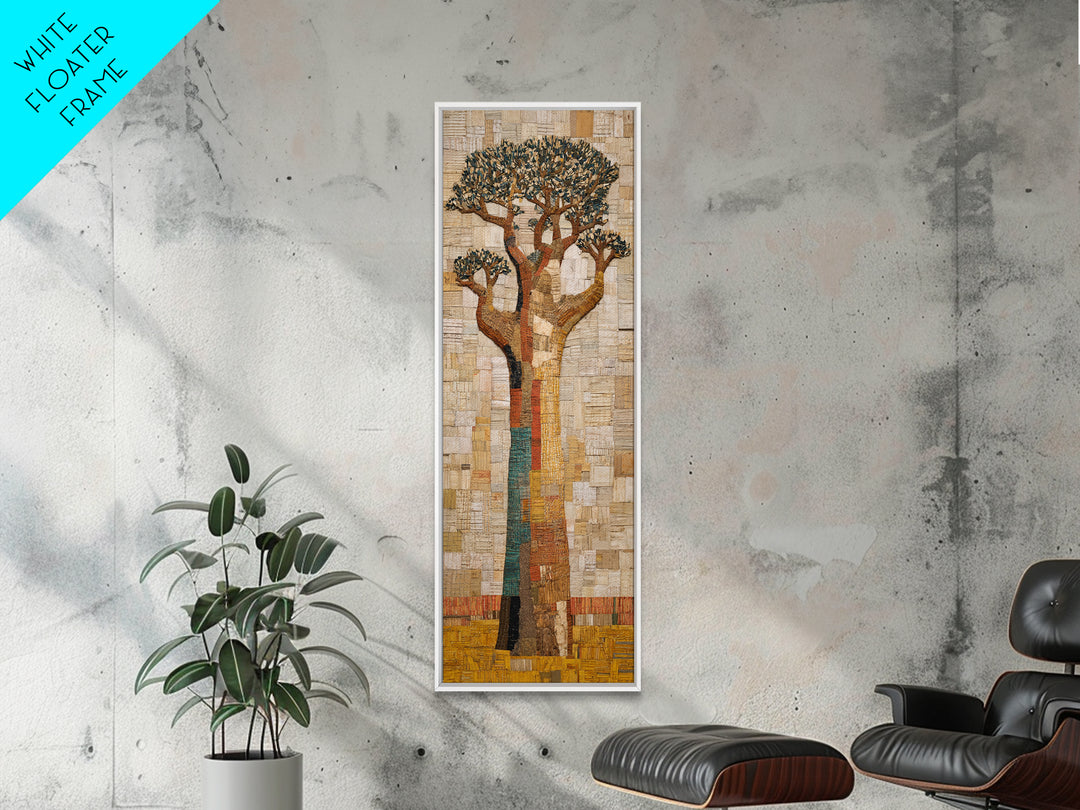 Textured Neutral Baobab Tree, African Wall Art, Beige Motherland Decor, Modern Safari Landscape, Framed Canvas Print Gift