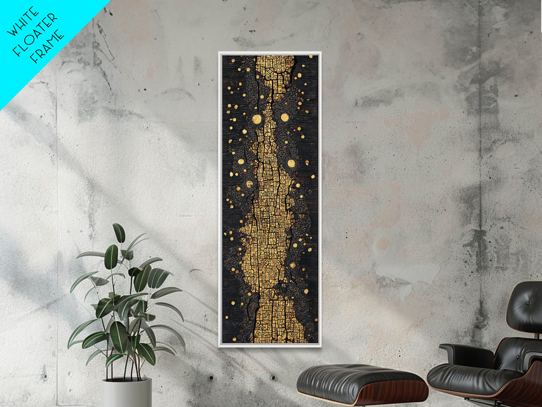 Black And Gold Ancestral Path, Abstract African Art, Luxury Wall Art, Spiritual Decor, Premium Canvas Print Gift For Home