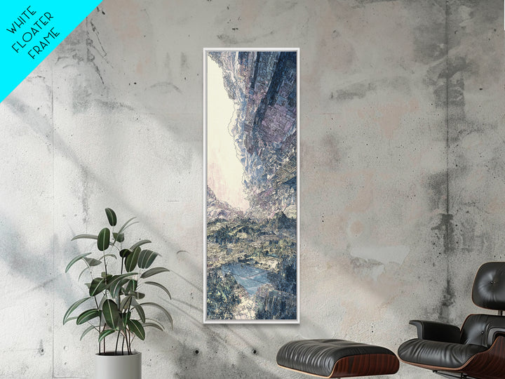 Snowy Alpine Valley Landscape Wall Art, Mountain Nature Canvas Decor, Large Living Room Art, Dreamy Blue Home Decor Gift