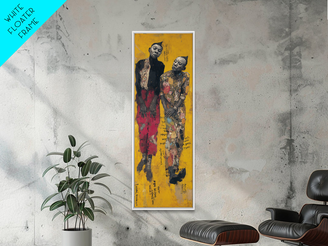 Two Elegant African Women On Yellow Wall Art, Black Female Portrait Canvas, Afrocentric Cultural Home Decor Statement Gift
