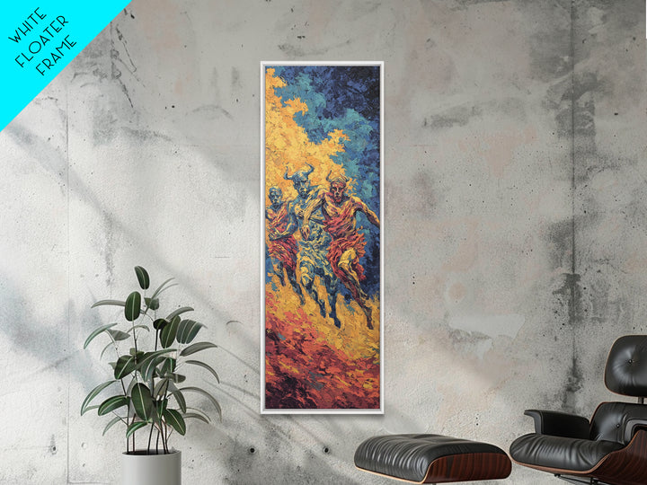 Colorful African Runners In Dust Canvas Print, Modern African Art Wall Art, Vibrant Tribal Decor, Dynamic Cultural Art Gift