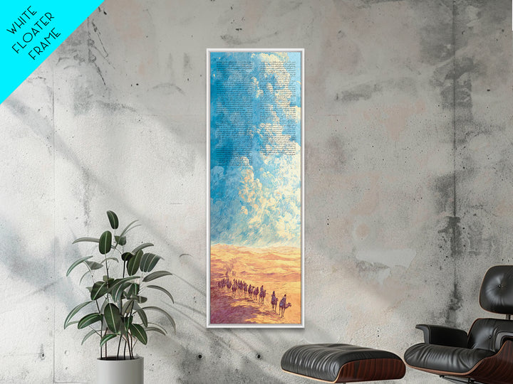 Sahara Caravan Under Giant Blue Sky Wall Art, African Desert Landscape, Nomad Travel Decor, Motherland Canvas Gift For Living Room