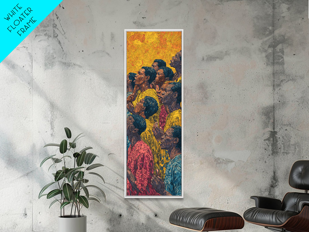 Vibrant African Crowd Portrait Canvas Print, African Women Art, Cultural Wall Decor, Black People Artwork, Afrocentric Home Decor
