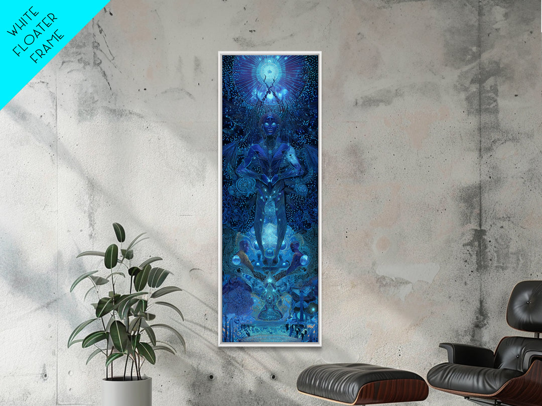Mystical Blue African Goddess Wall Art, Afrocentric Decor, Spiritual Black Woman Art, Ethnic Portrait Canvas Print Home Decor Gift
