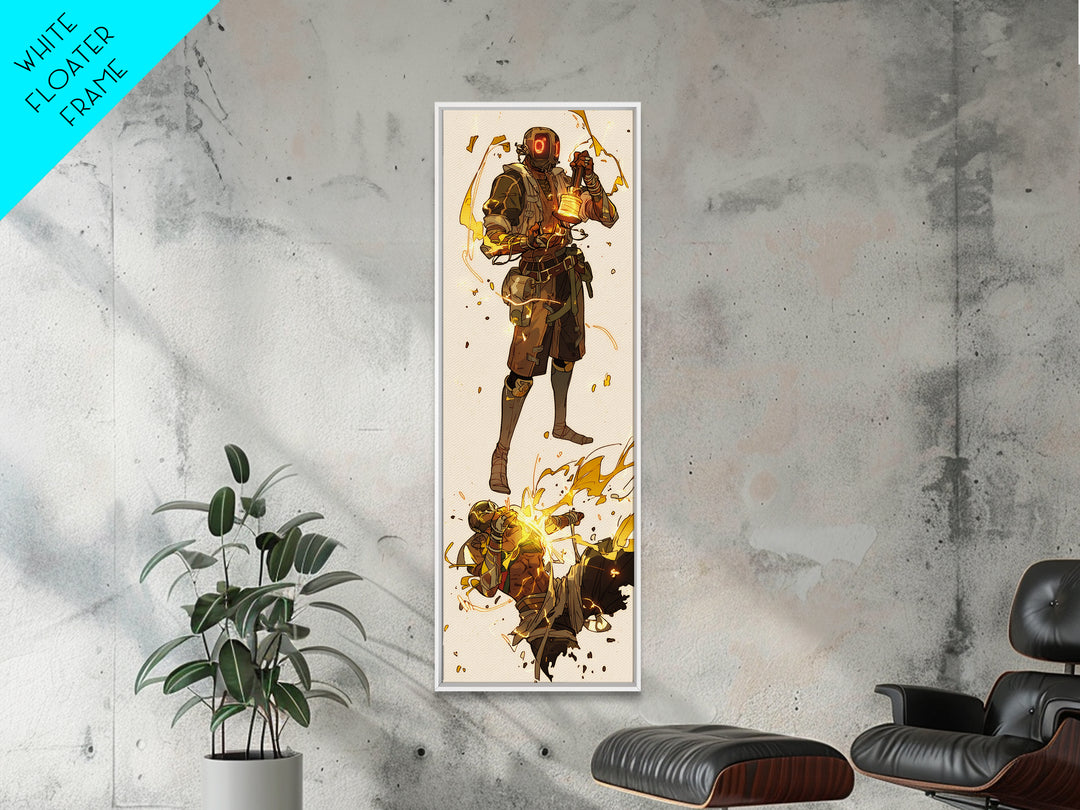 Sci Fi Nomad Warrior With Lantern Canvas Print, African Warrior Art, Afrofuturism Decor, Bold Modern Adventure Wall Art Gift