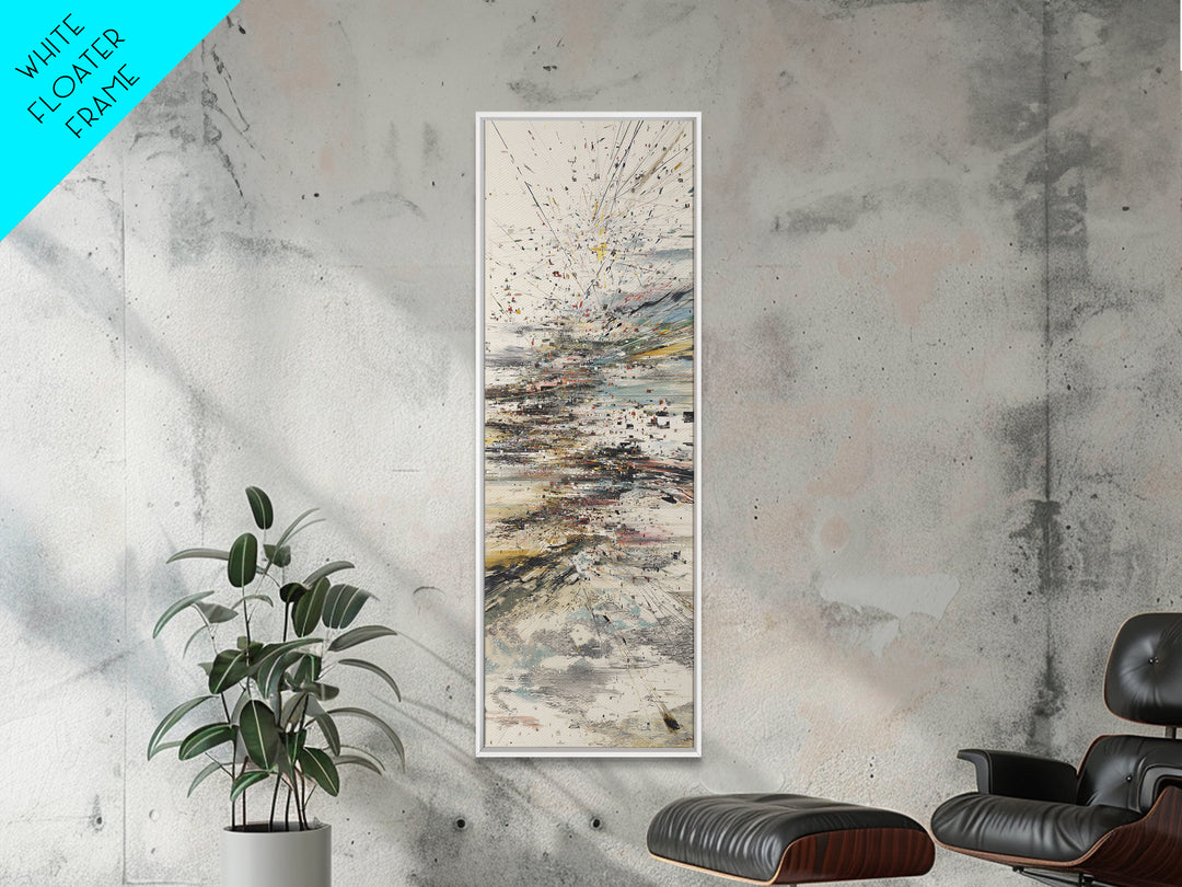 Explosive Coastal Sky Abstract Canvas Print, Modern Seascape Wall Decor, Dreamy Neutral Large Statement Art For Home Office Decor