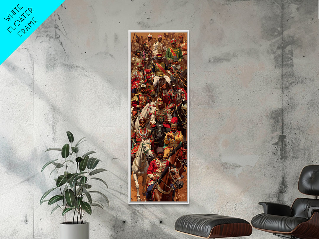 Grand African Cavalry Procession With Kings Wall Art, African Tribal Art Print, Black Culture Art, Statement Wall Decor Gift