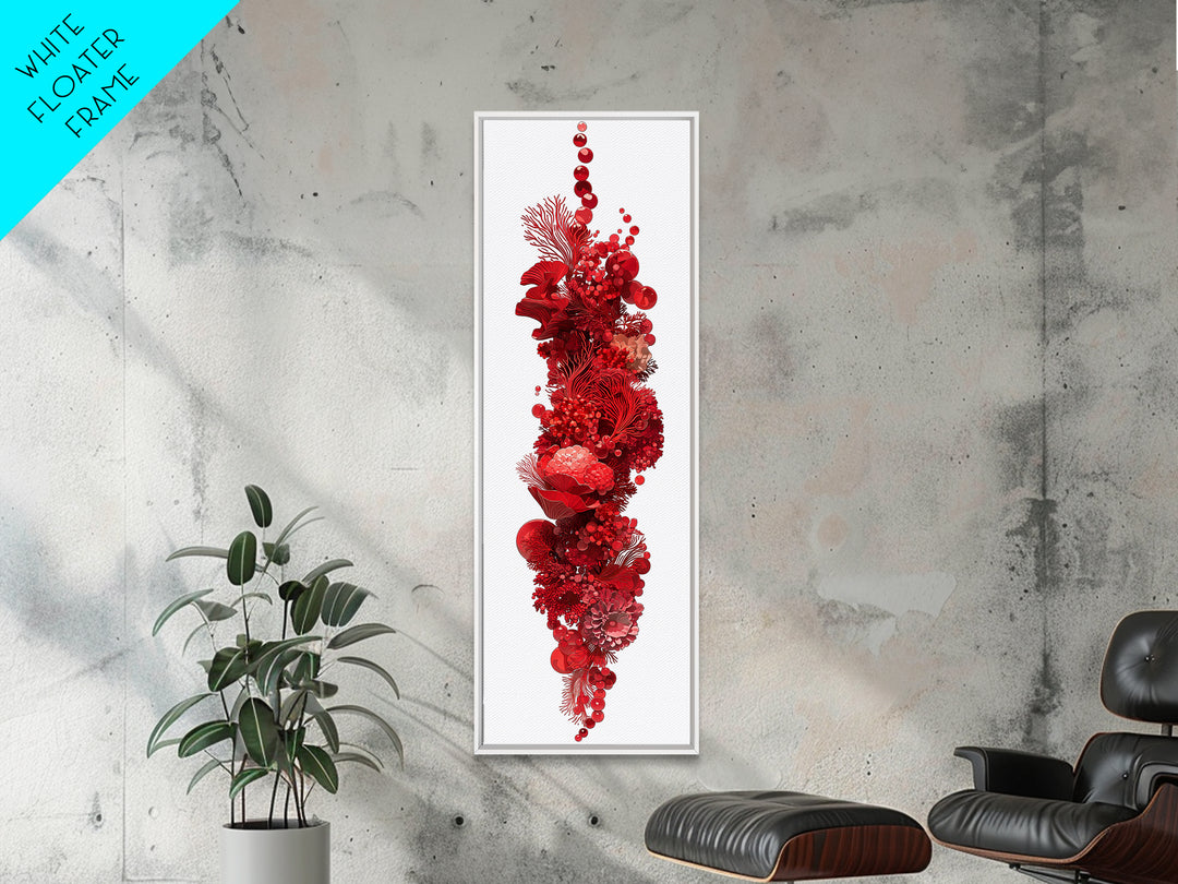 Red Coral Floral Abstract Sculpture Canvas Print, Modern African Art, Abstract Wall Art, Botanical Home Decor, Statement Gift