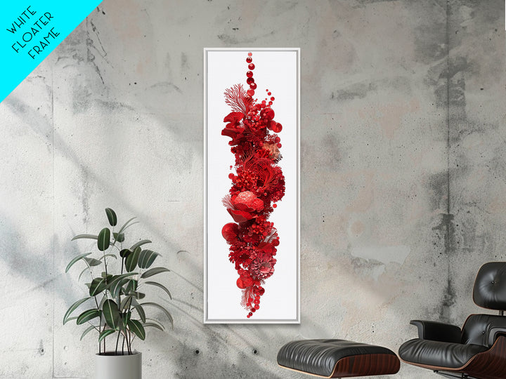 Red Coral Floral Abstract Sculpture Canvas Print, Modern African Art, Abstract Wall Art, Botanical Home Decor, Statement Gift